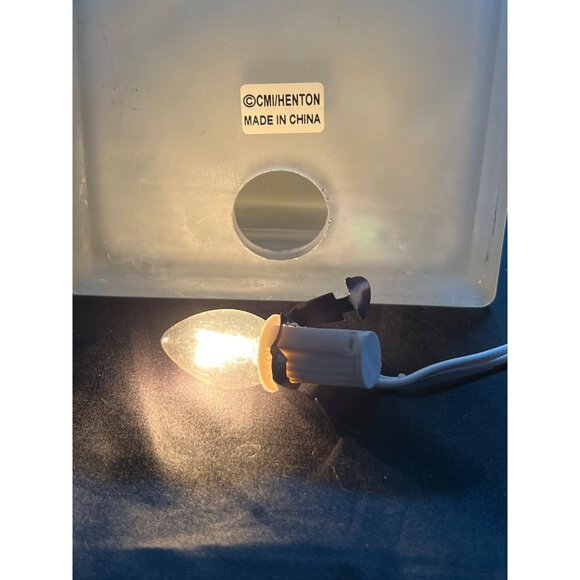 Illuminated Frosted Glass Block Night Light With Snowman Lid Design - "Have Your - Picture 10 of 10